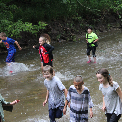 Kids can explore our creek on school field trips