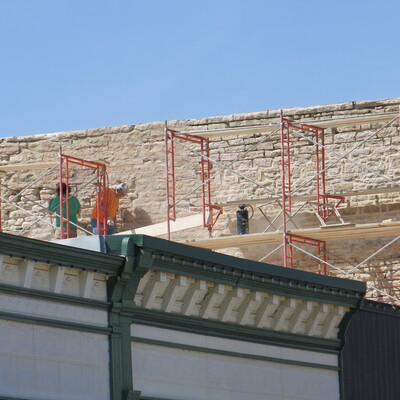 Tuck point work on the south wall paid by funds raised through Match Day!