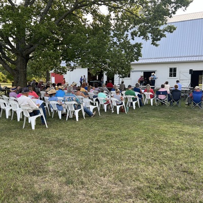 Singalong in the shade on a summer evening, with homemade ice cream