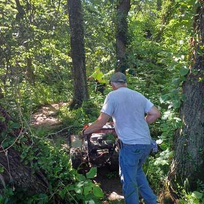 Commander Terry Brown clearing the path
