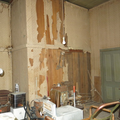 Not so glamorous. Another room in need of repair.
