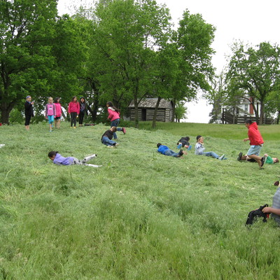 Have you ever rolled down a hill? Kids do - at Pioneer Bluffs!