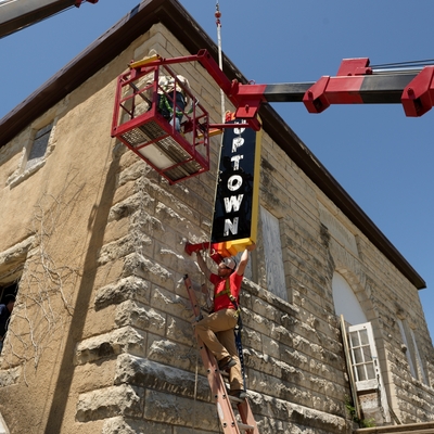 It took most of a day to get the sign secured to the wall, wired and ready for…