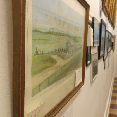 Ranch wall across from our barb wire display