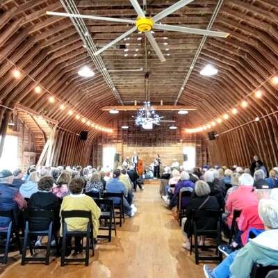 Music events and Prairie Talks are held in the loft of our historic barn