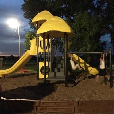 Our first piece of play equipment was finally completed after a full two days of work. 