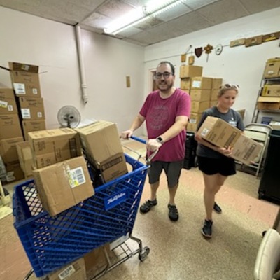 Volunteers hard at work