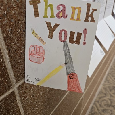 Thank you cards from the students