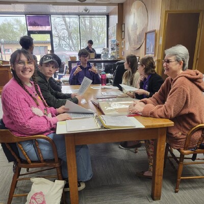 K-State French Language class visit to do research 2025