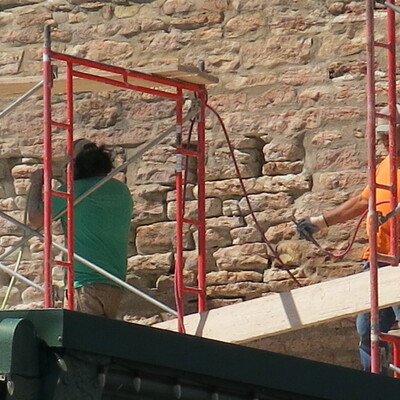 South wall rock repair, Match Day funds at work!