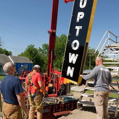 Coffelt Signs from Emporia mounted the sign onto the building for us.