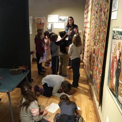 Students on a field trip to the Lyon County History Center