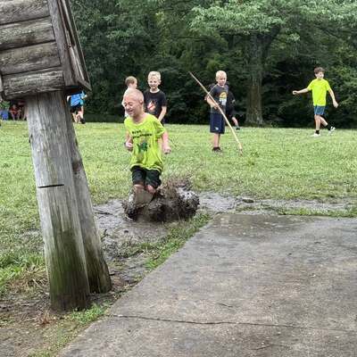 You can count on the campers to find the mud puddles!