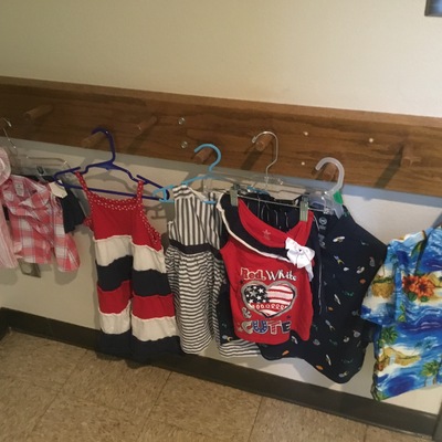 Seasonal clothing is available.