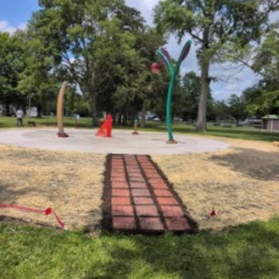 Finishing touches - Splashpad nearing completion!