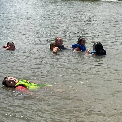 Pond swimming!