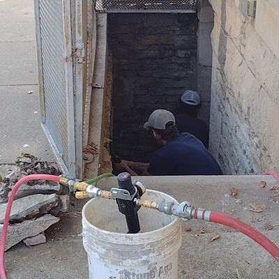 Bank building basement steps and wall restoration 11-2024