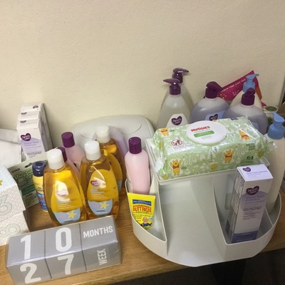 Essentials such as shampoo and baby wash.