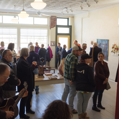 The Bank in better days. A 2019 art opening.