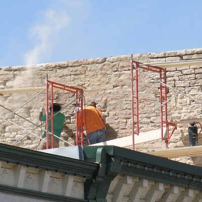 South wall repairs, paid by Match Day funds