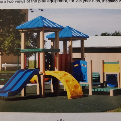 Olpe Downhome funds were used to help upgrade park equipment. Picture of upgraded equipment.